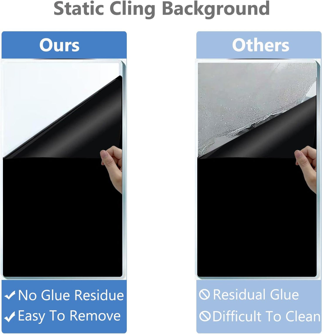 XCNO Black Aquarium Background Fish Tank Film, Static Cling