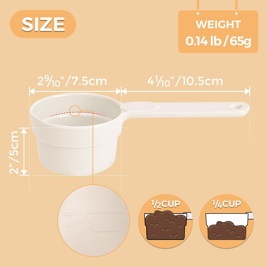 ComSaf Dog Food Scoop 1/2 Cup