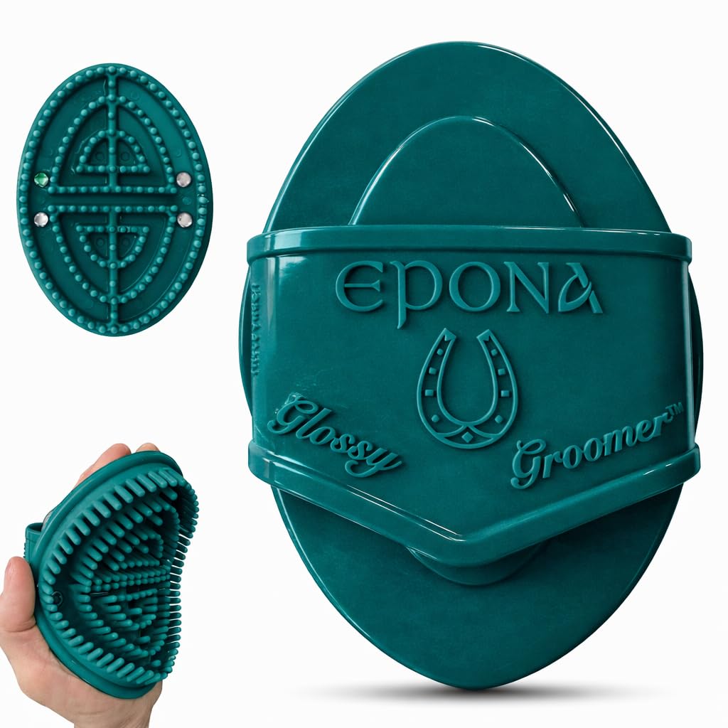 Epona Deep Teal Flexible Glossy Curry Comb for Horses – Soft