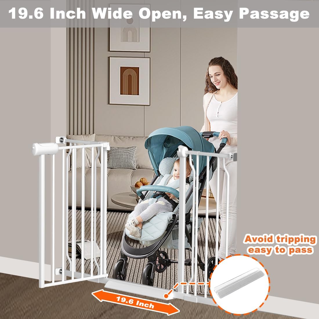 Fairy Baby Extra Wide Baby Gate for Doorways Auto Close Safety Gates