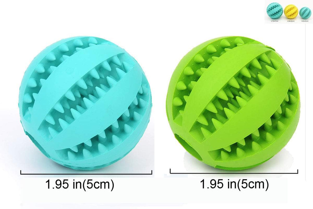 Sunglow 2 Pack Dog Toy Ball，Nontoxic Bite Resistant Teething Toys