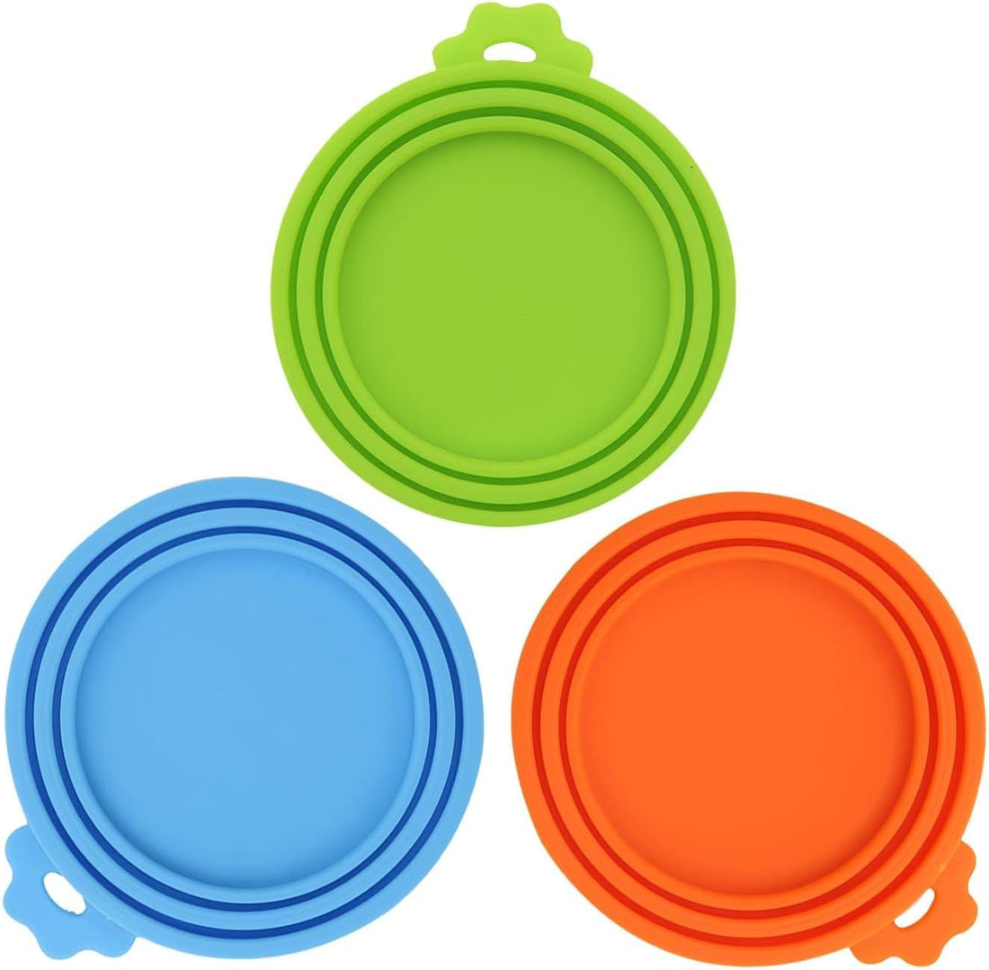 SHENGQIDZ 3 Pack Pet Food Can Covers Universal Can Lids Safe/Silicone