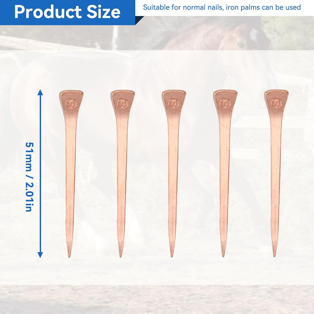 51 mm E5 Copper Plated Horseshoe Nails
