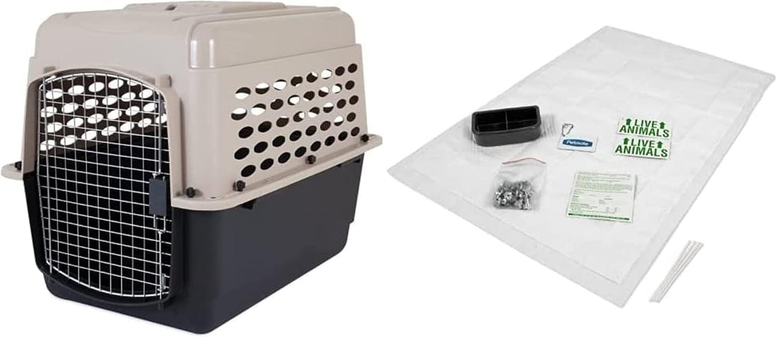 Petmate Vari Kennel (32") and Kennel Travel Kit for Pets