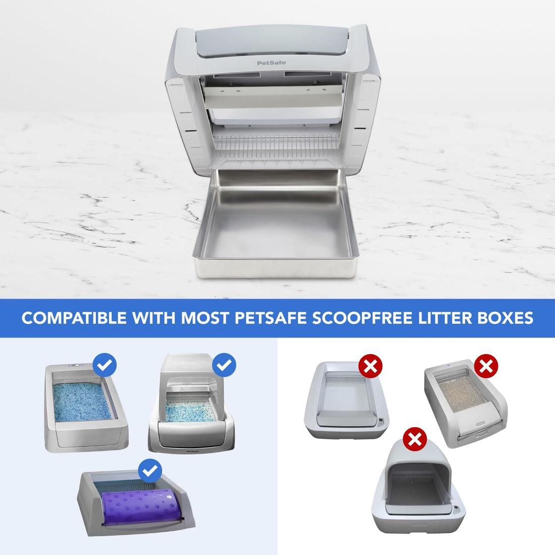 Stainless Steel Reusable Litter Tray Compatible with Petsafe
