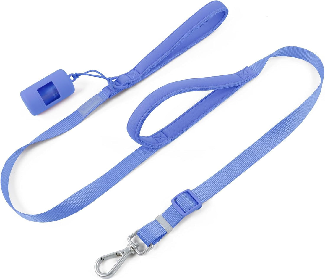 Wisedog Two Handles Dog Leash, Lilac, L|5.2 ft-6 ft