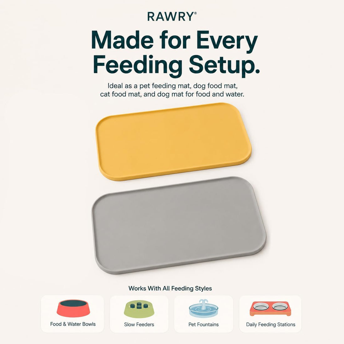 Rawry Silicone Pet Feeding Mat for Dogs & Cats, Small