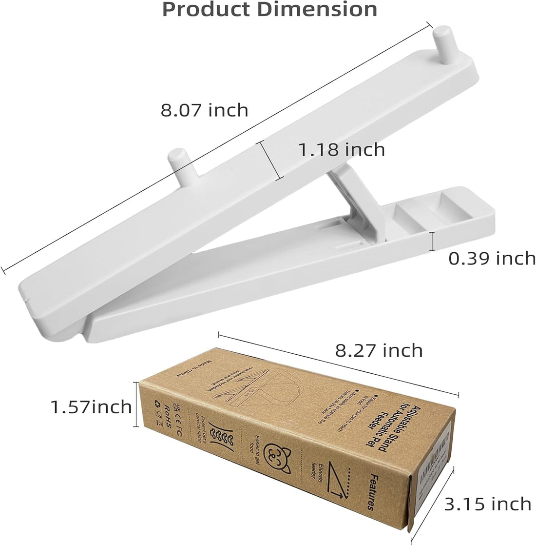 Adjustable Stand for Automatic Microchip Cat Pet Feeder