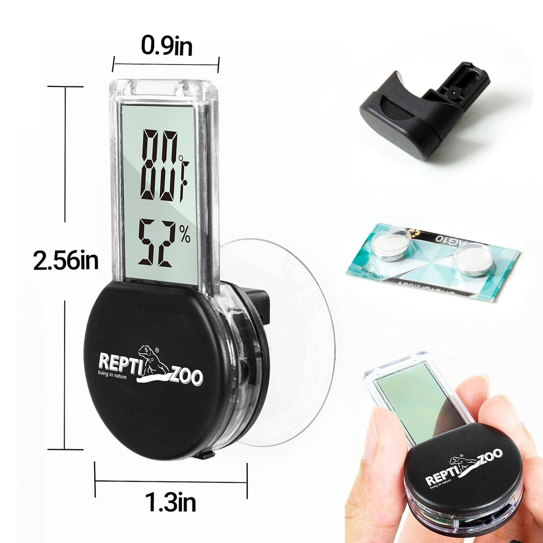 REPTI ZOO Magnetic Reptile Thermometer and Humidity Gauge