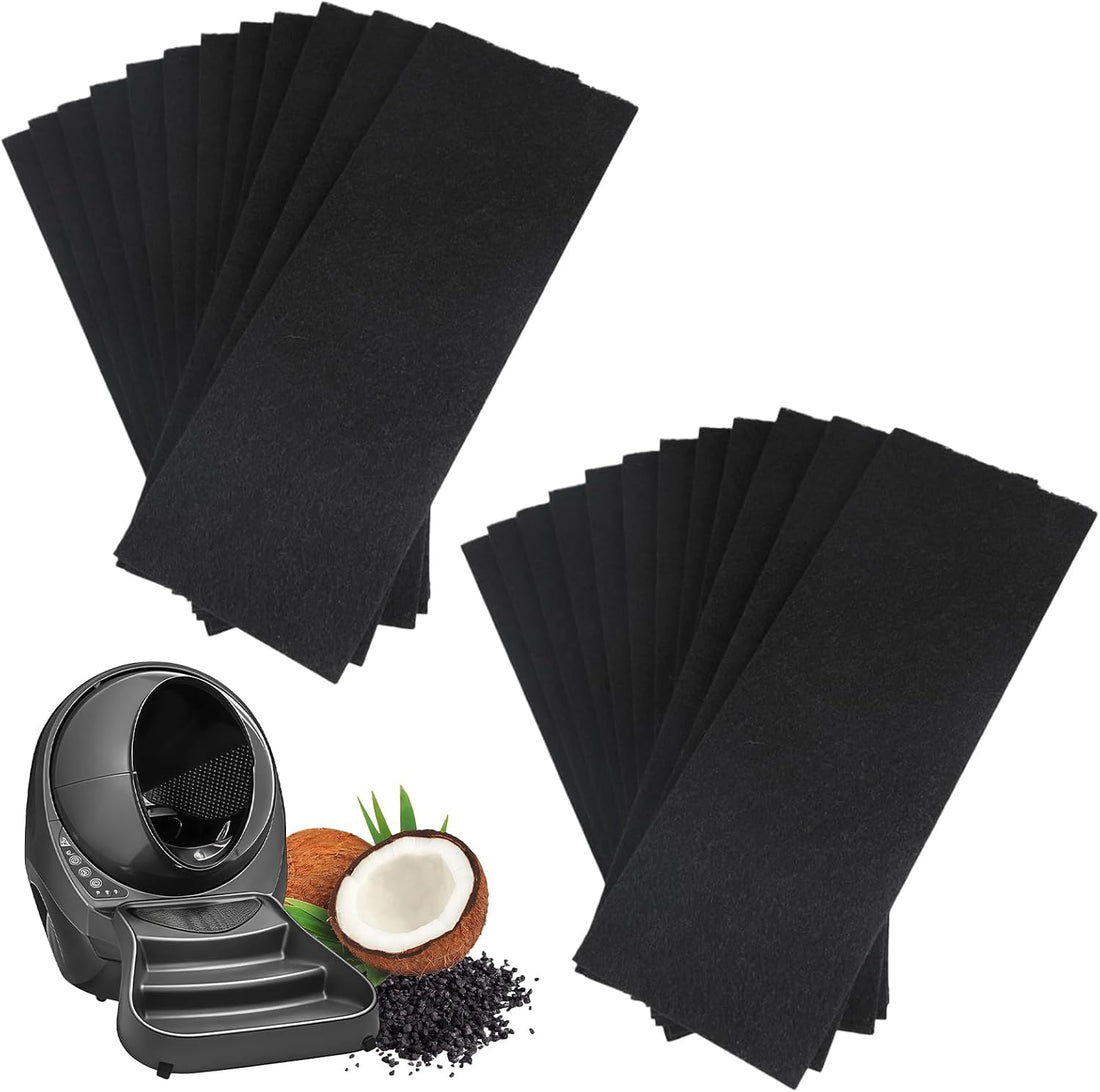 12-Pcs 10 x 3.6 x 0.25 in Activated Carbon Litter Box Filter