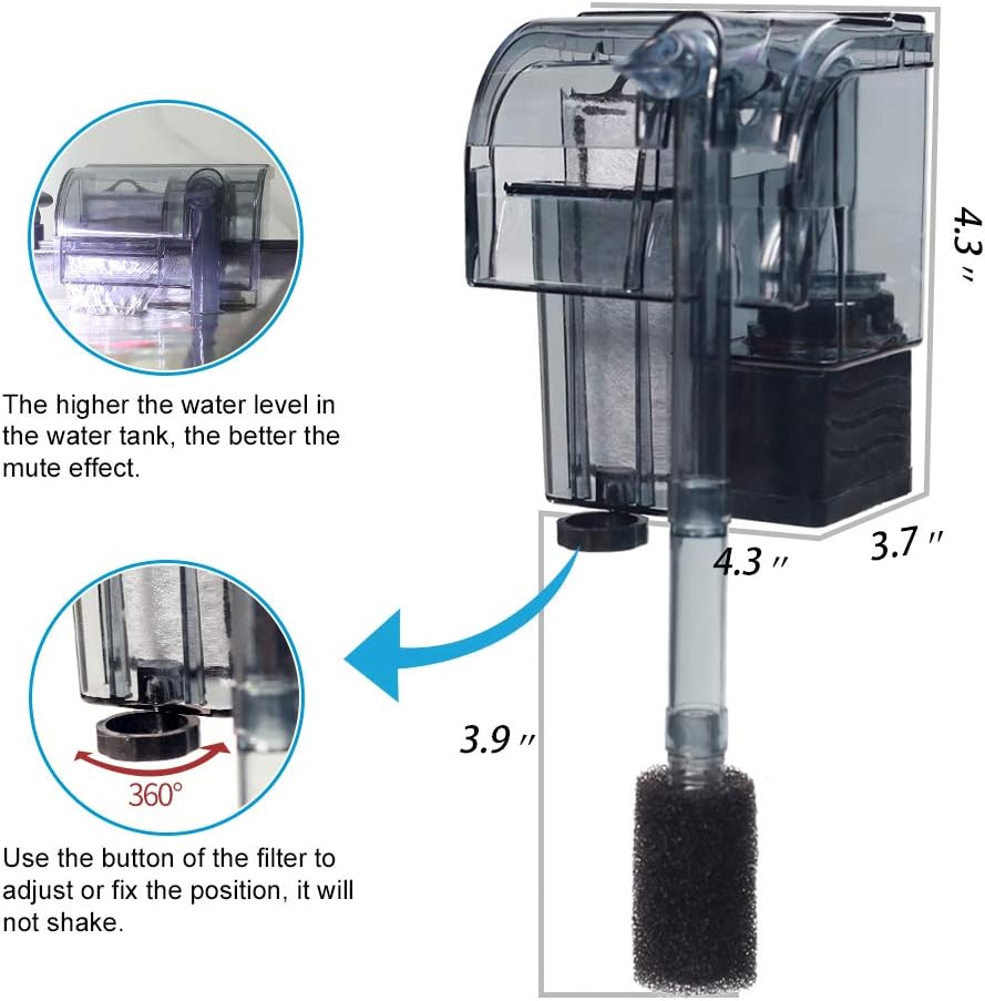 Boxtech Aquarium Hang On Filter with Activated Carbon