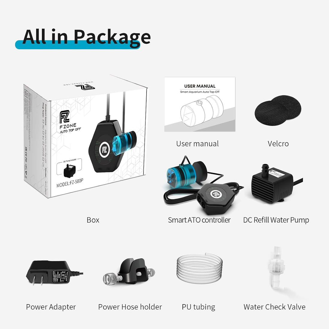 FZONE Aquarium ATO System, QST2.0 Auto Top Off Controller for Tanks