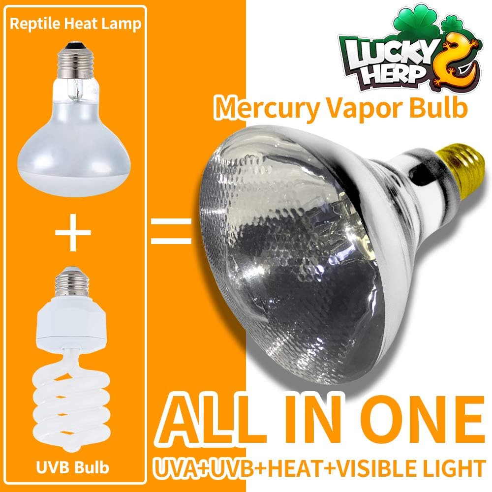 LUCKY HERP 100 Watt UVA+UVB Full Spectrum Vapor Heat Lamp Bulb