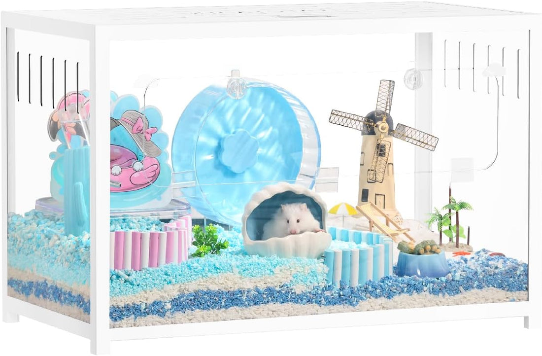 BUCATSTATE Hamster Cage 2.0, Large Hamster Enclosure (39in, White)