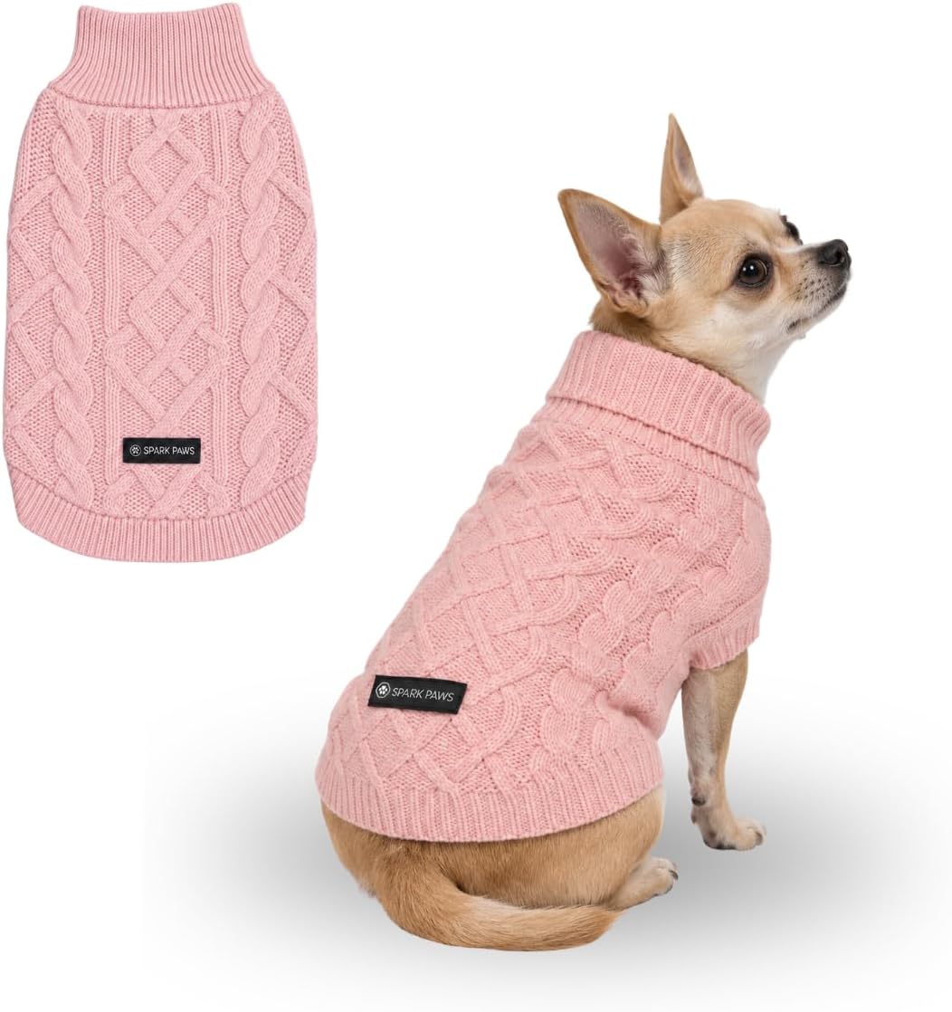 Spark Paws Knit Dog Sweater - Winter Dog Clothes, Small Medium Large