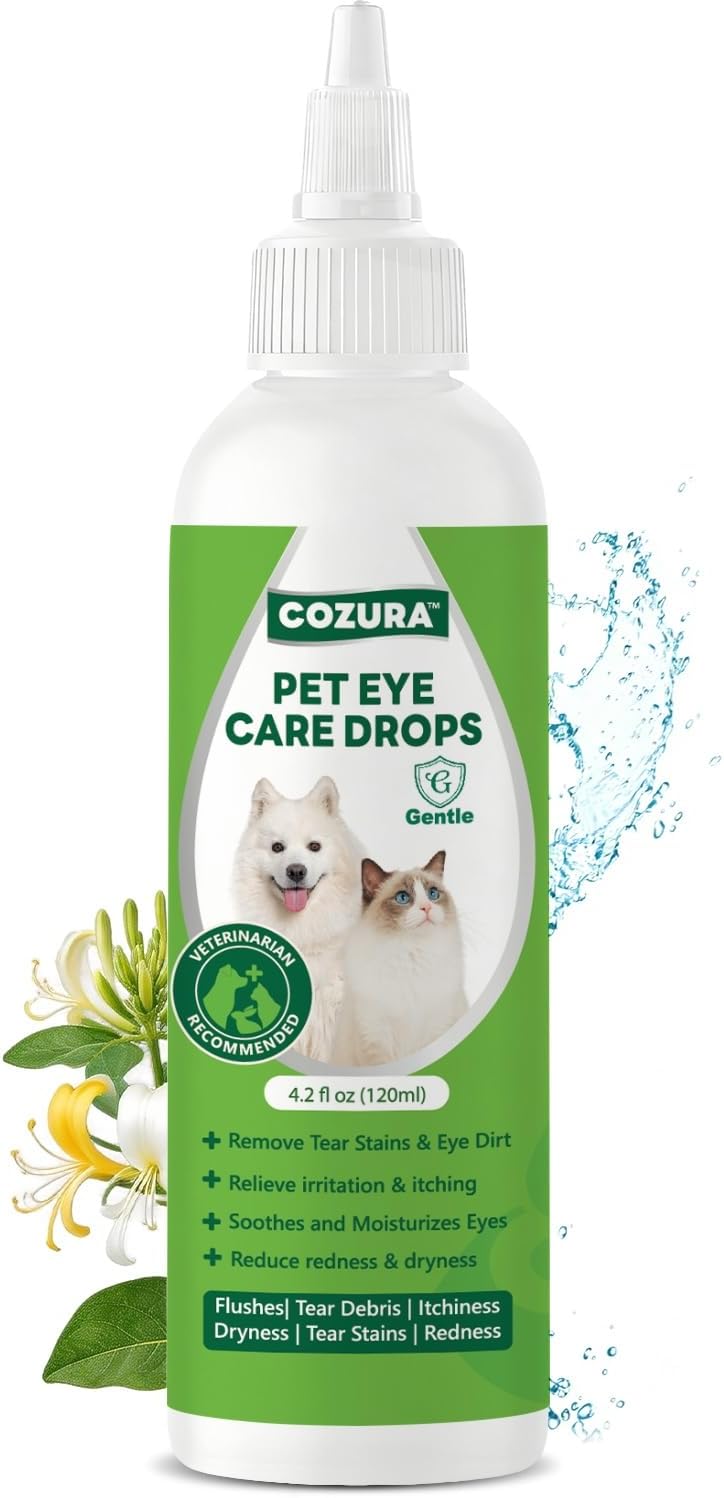 Cozura Dog Eye Drops for Allergies & Itching - Relief for Dry Red Eyes