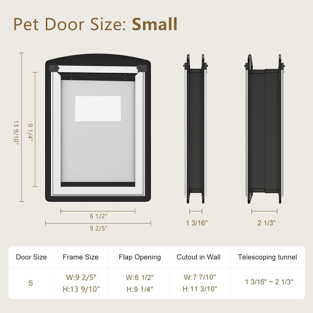 MAVRICFLEX All-Stainless Steel Frame Cat Door for Exterior Door
