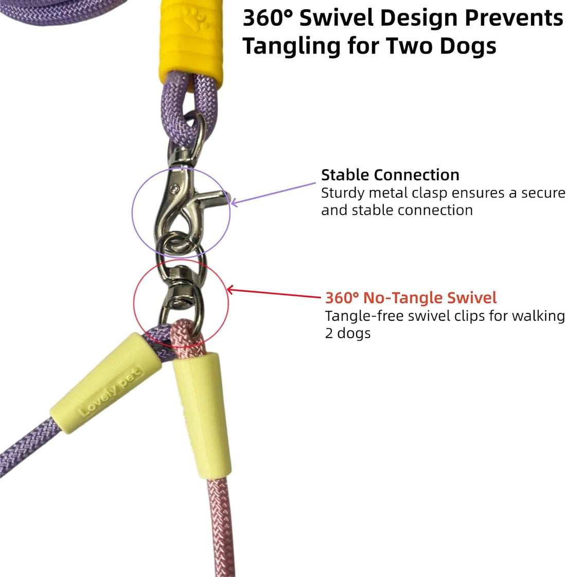 Double Dog Leash for 2 Small Dogs