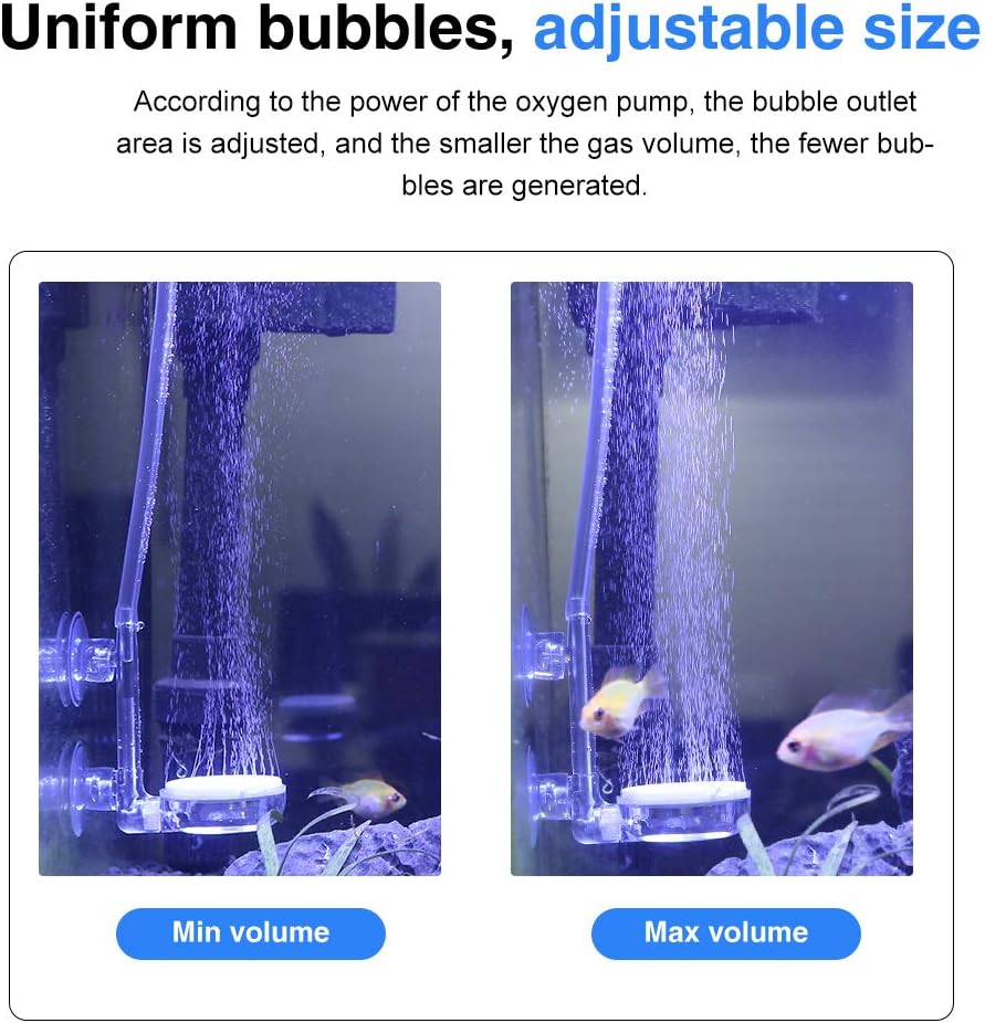UPETTOOLS 1.4inch Nano Aquarium Air Stone Kit, Quiet Bubble Diffuser