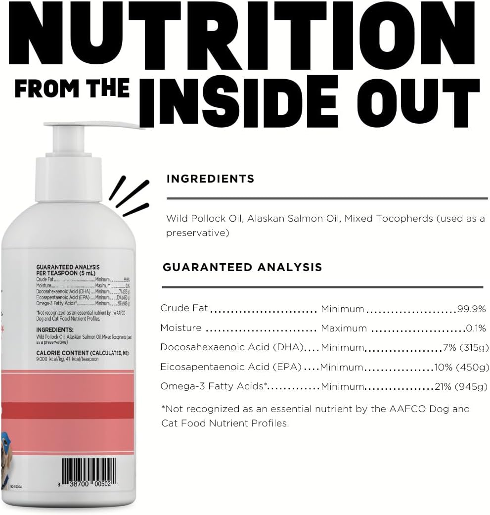 Dinovite SuprOmega Salmon Oil for Dogs & Cats, Skin & Coat Support