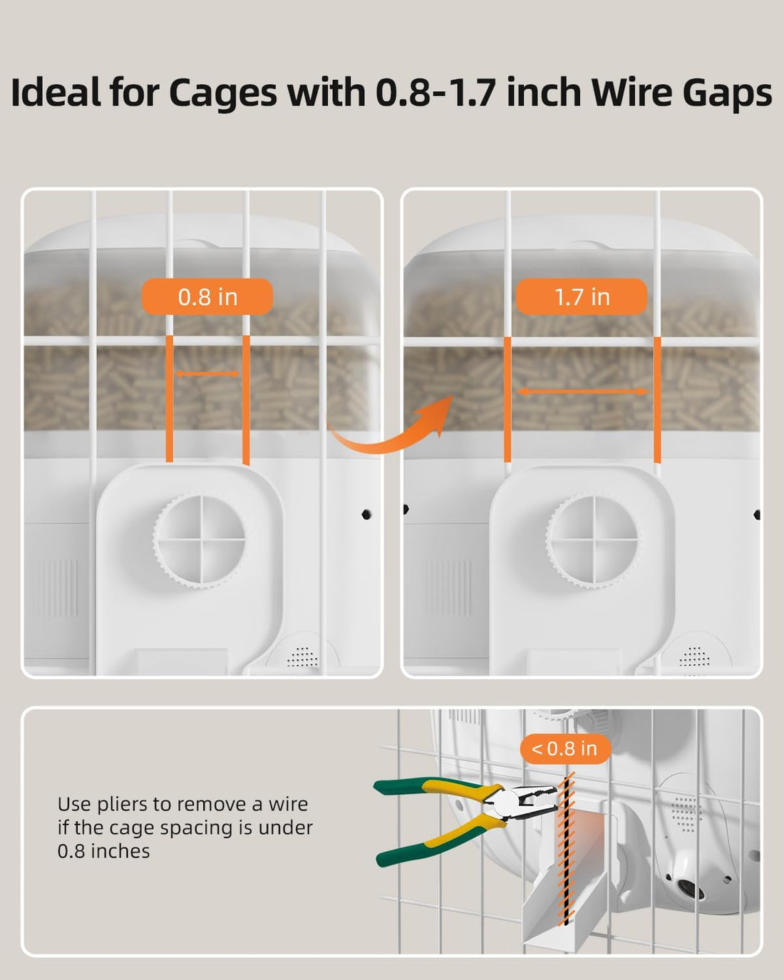 Sandpoy Hanging Automatic Rabbit Feeder with 1080P Camera for Cages