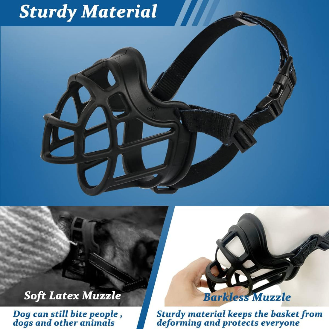 BARKLESS Dog Muzzle, Basket Muzzle Anti Biting Chewing for Medium