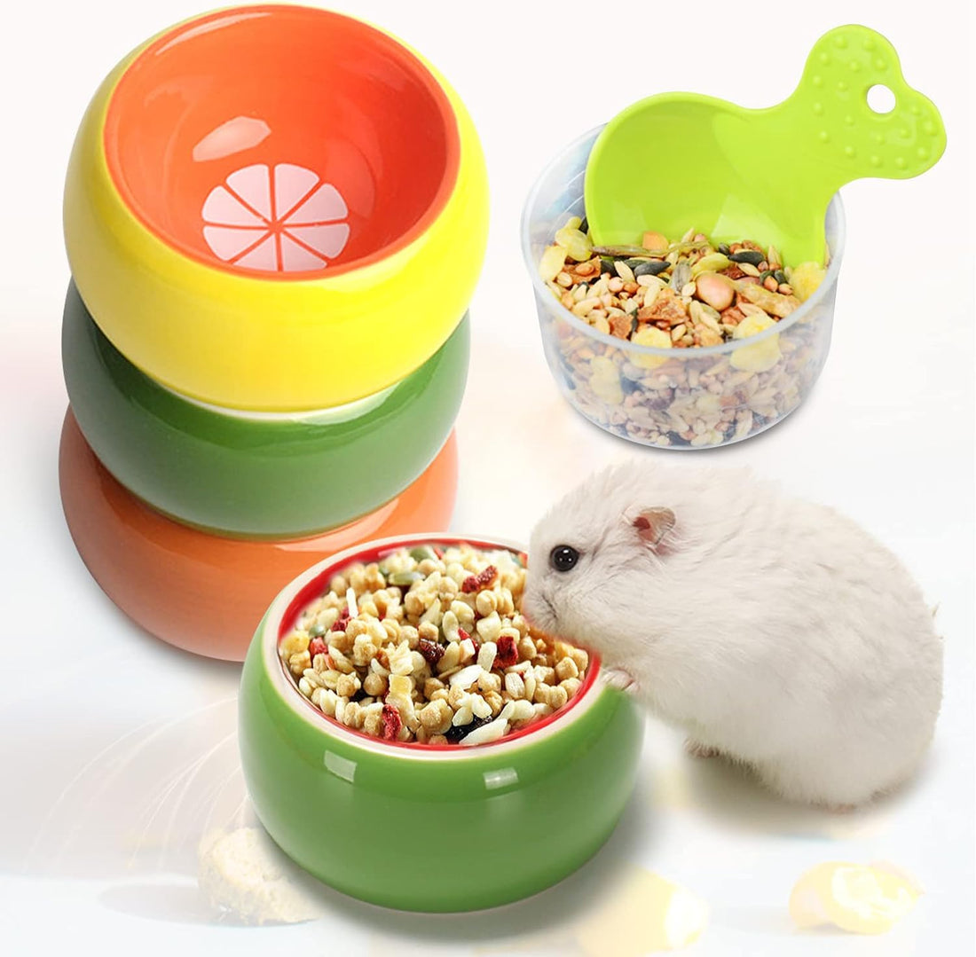 2 Pack Hamster Bowl Ceramic Prevent Chewing Feeding Bowl Water Food
