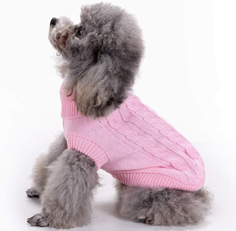 Dog Sweater Soft Warm Turtleneck Knitted Clothes for Small Medium