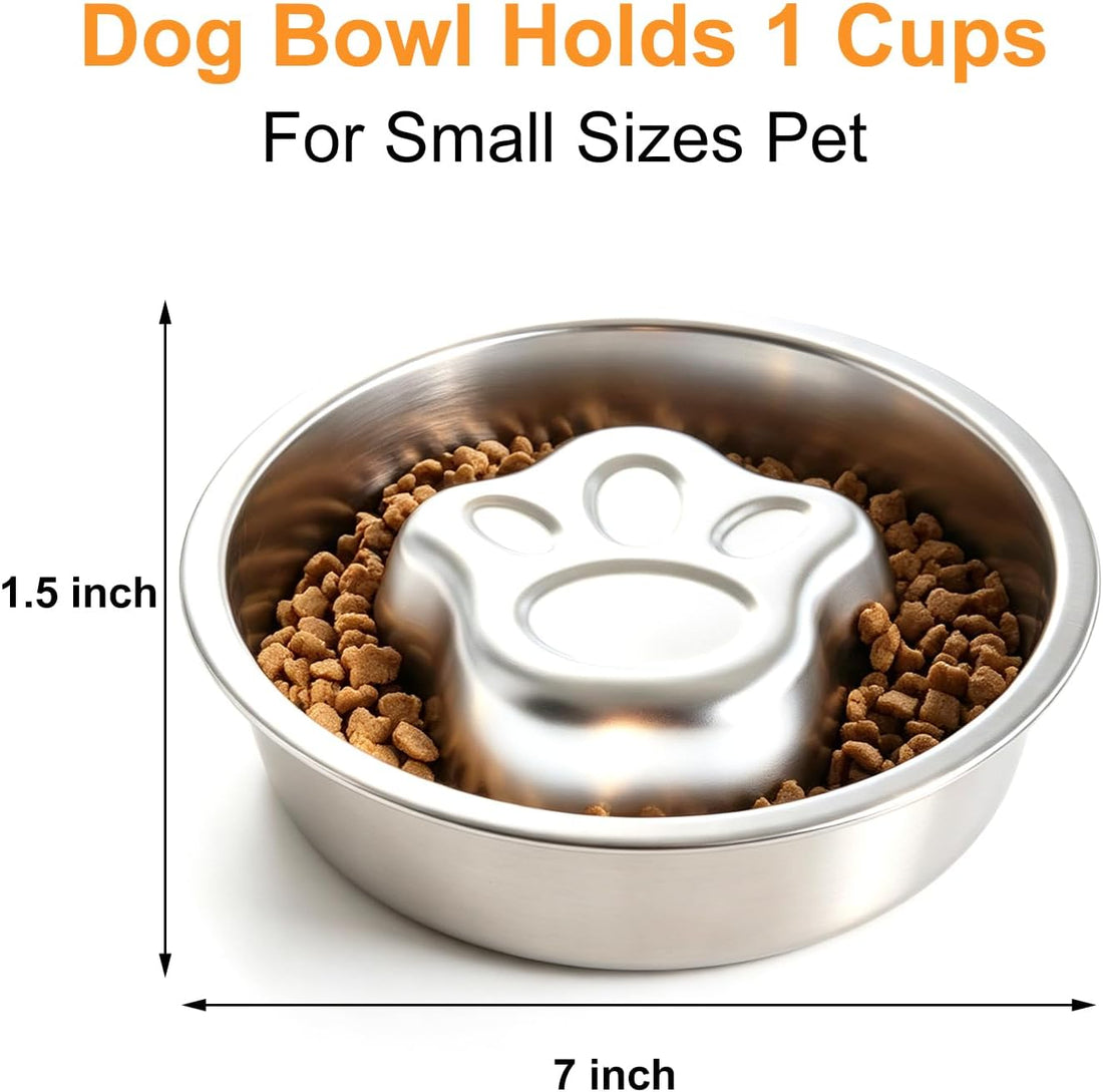 Stainless Steel Slow Feeder Dog Bowls,Slow Food Bowl for Dog & Cat