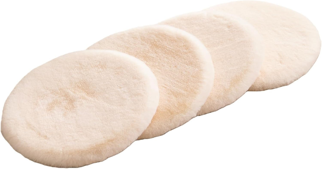 SHENGOCASE 2-Pack 16" Round Faux Rabbit Fur Cat Dog Bed Cushion Pad