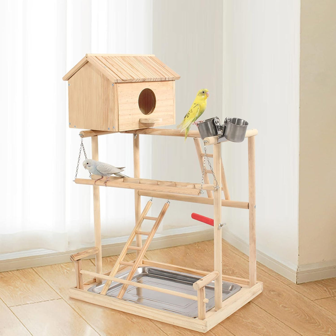 HiCaptain Large Bird Playground, 3 Layers Cockatiel Playground