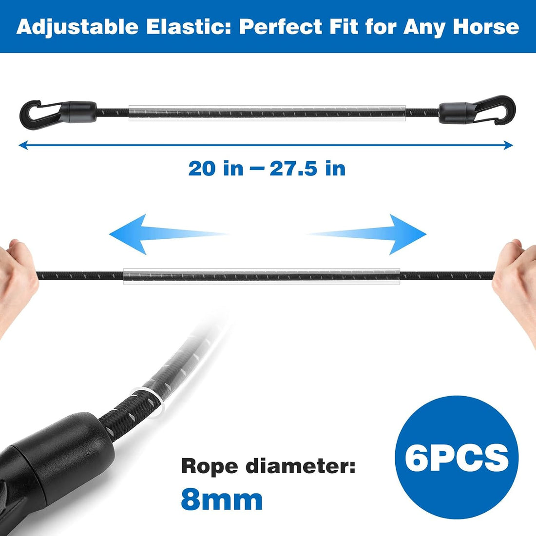 6 Pcs Horse Blanket Leg Straps