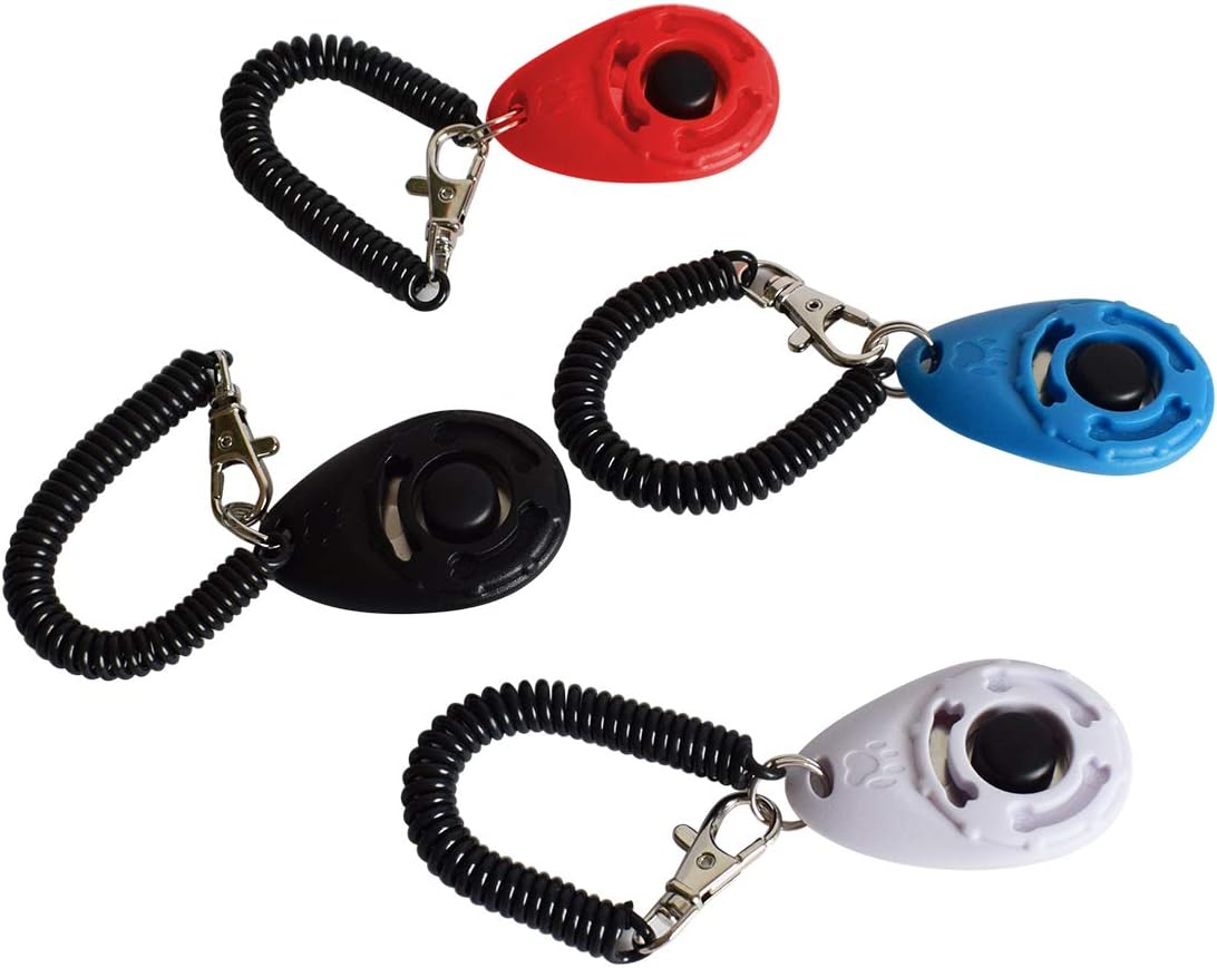 Ruconla- 4 Pack Dog Training Clicker with Wrist Strap