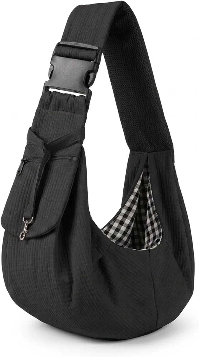 Dog Sling Water-Resistant Fabric for Small Dogs Cats 3-12 lbs