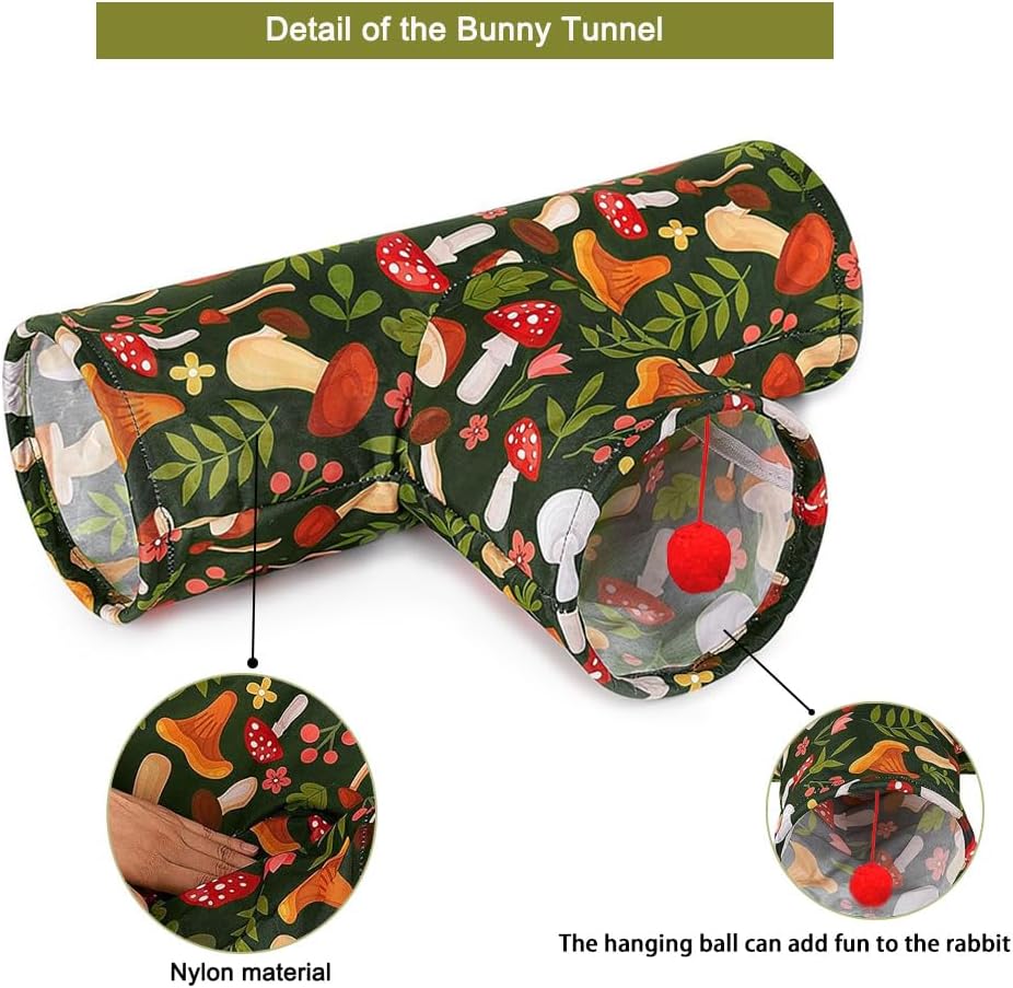 3 Way Washable Rabbit Hideout Toys, Guinea Pig Tunnels & Tubes