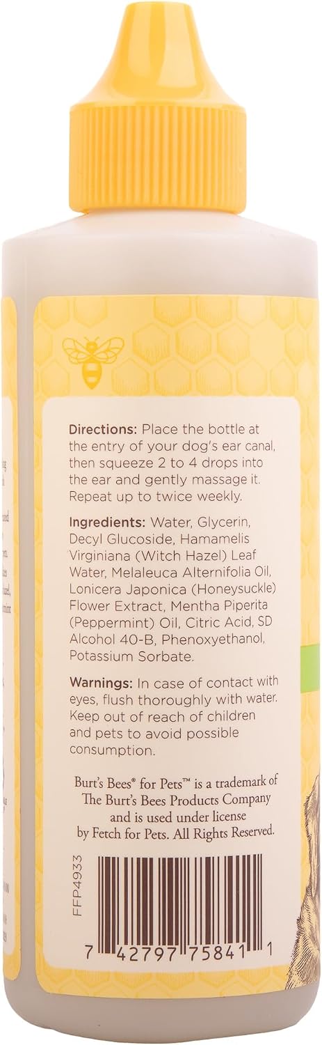 BURT'S BEES FOR PETS Ear Cleaner for Dogs with Pepeprmint and Witch