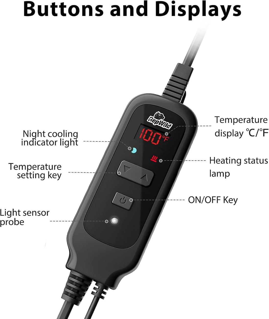 Reptile Dimming Thermostat PID Temperature Controller for Heat Lamp