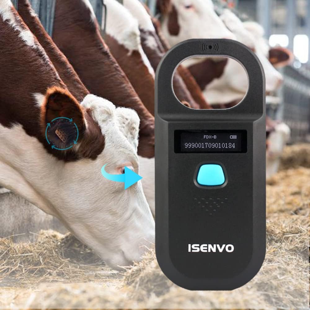 ISENVO Pet Microchip Scanner Rechargeable RFID EMID Micro Chip Reader
