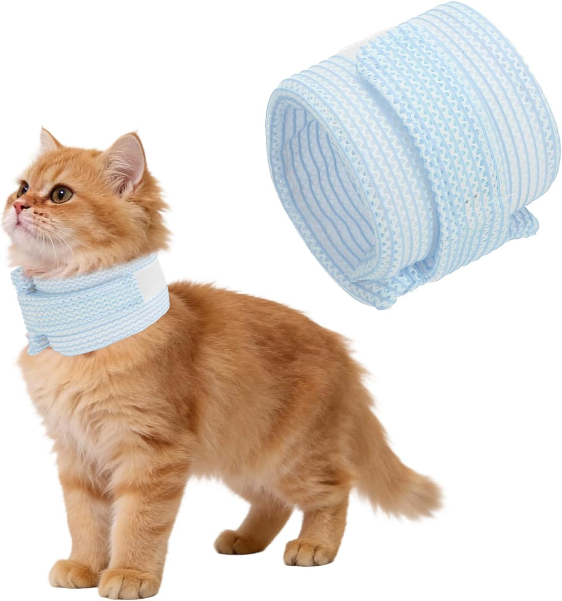 Cat Neck Cone, Recovery Collar (Mesh/M/9.1-11.8"/Blue)