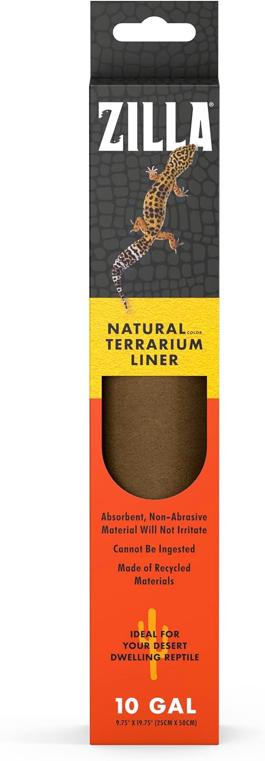Zilla Reptile Terrarium Bedding Substrate Floor Liner, Brown