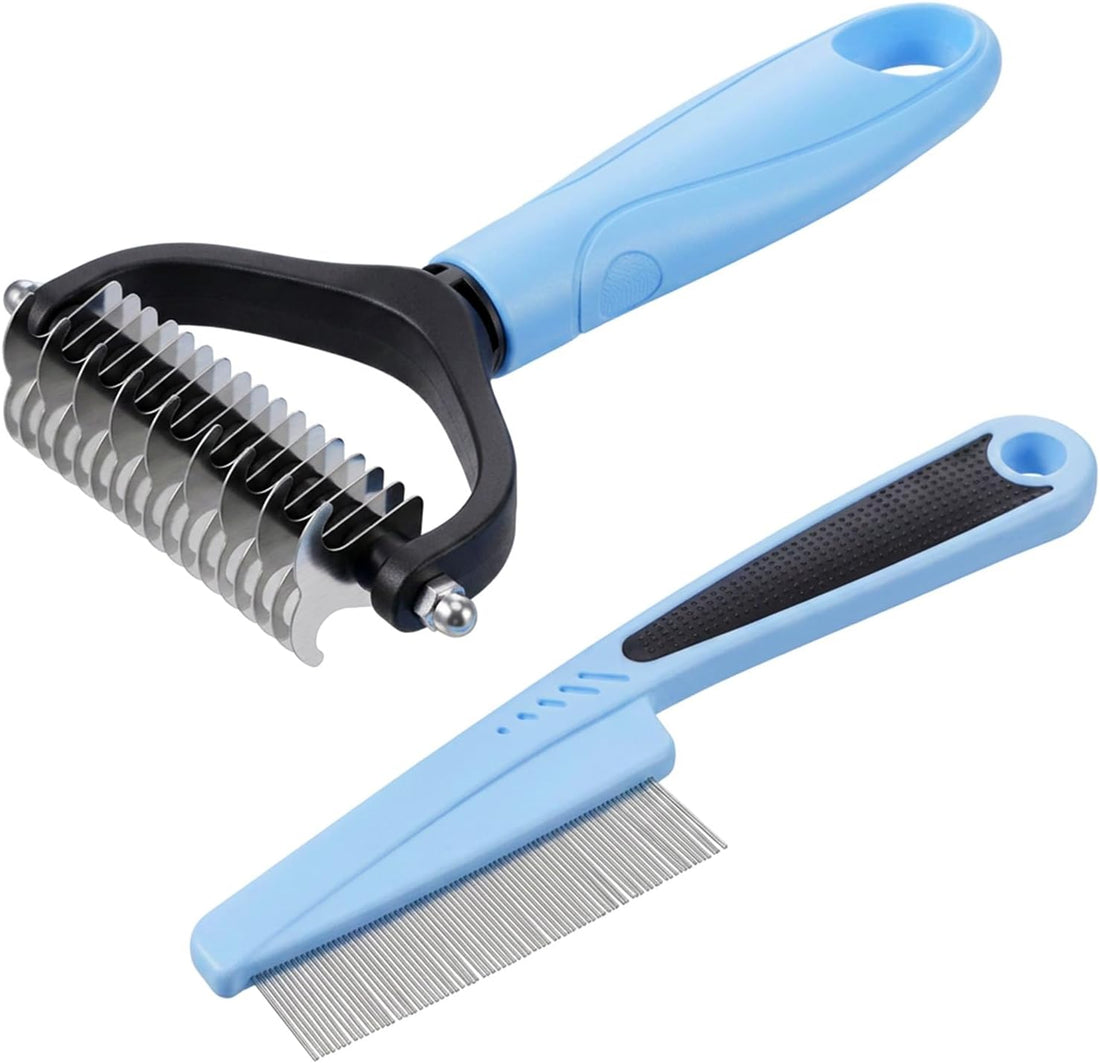 Pet Grooming Combo Flea Lice Combs for Dogs Cats Stainless Steel