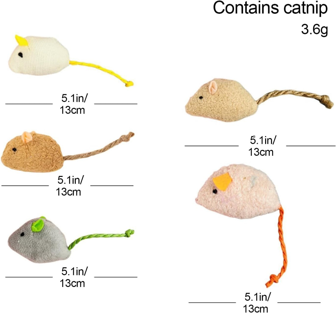 Shudyear cat Toys 5pcs Mouse Toys