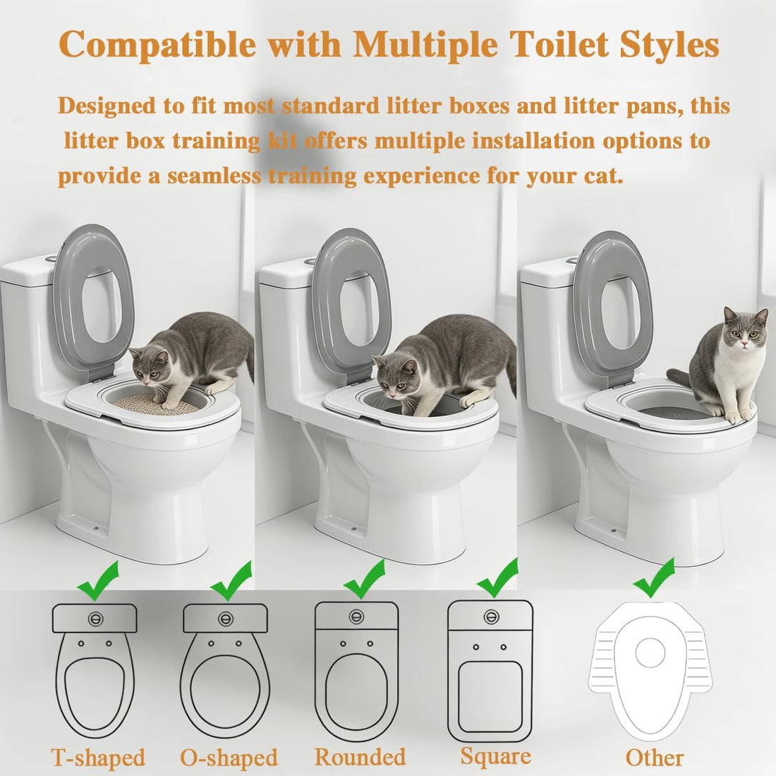 Cat Toilet Trainer Kit with Litter Scoop,5 Movable Parts