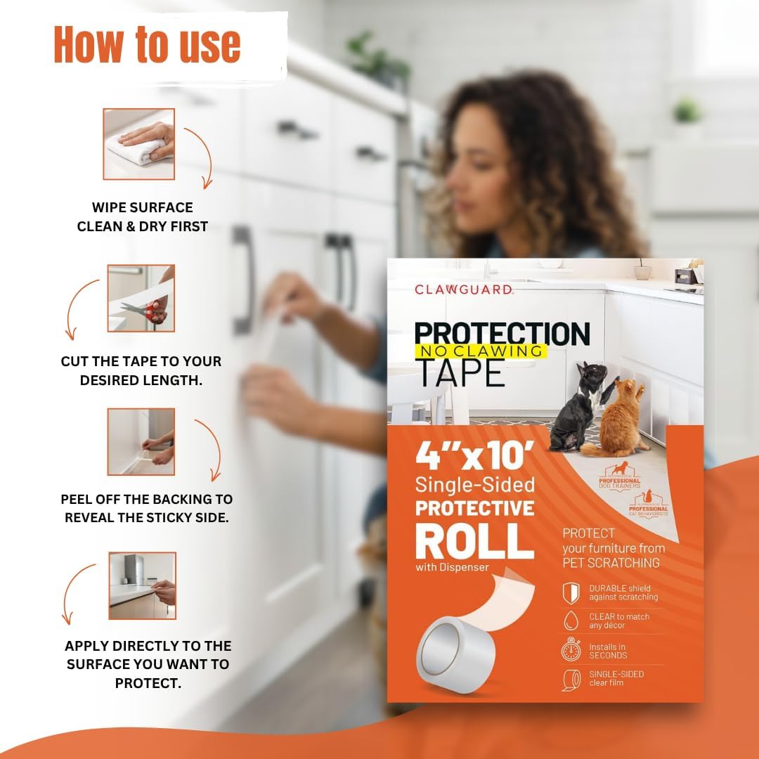 CLAWGUARD Cat and Dog Scratch Protector Tape Roll for Doors
