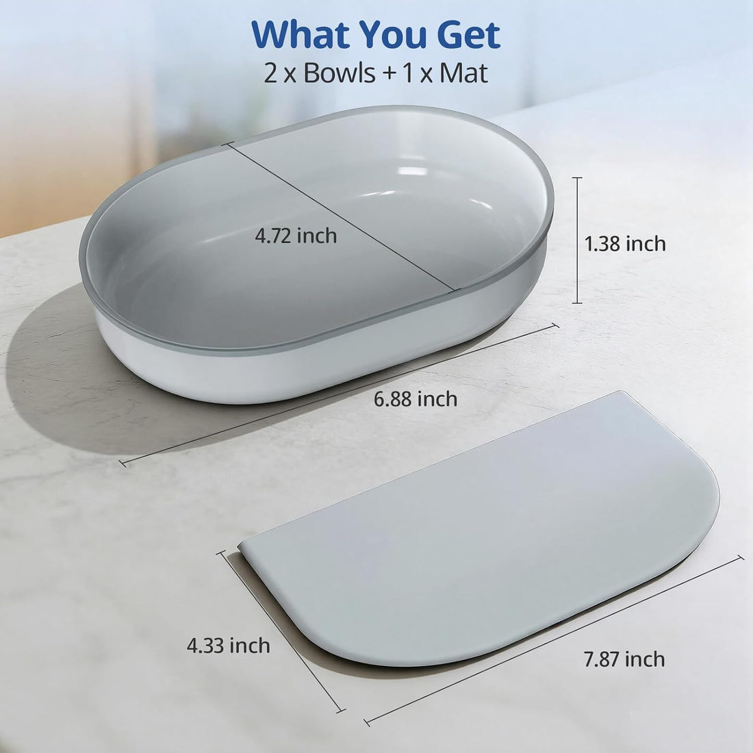 2 Pcs Plastic Bowls for Automatic Microchip Cat & Pet Feeder