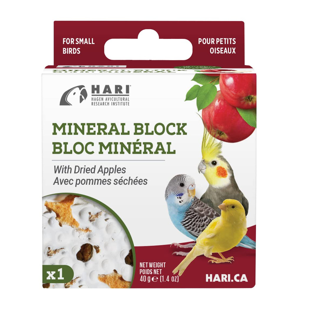 Hari Mineral Block for Birds with Dried Apples