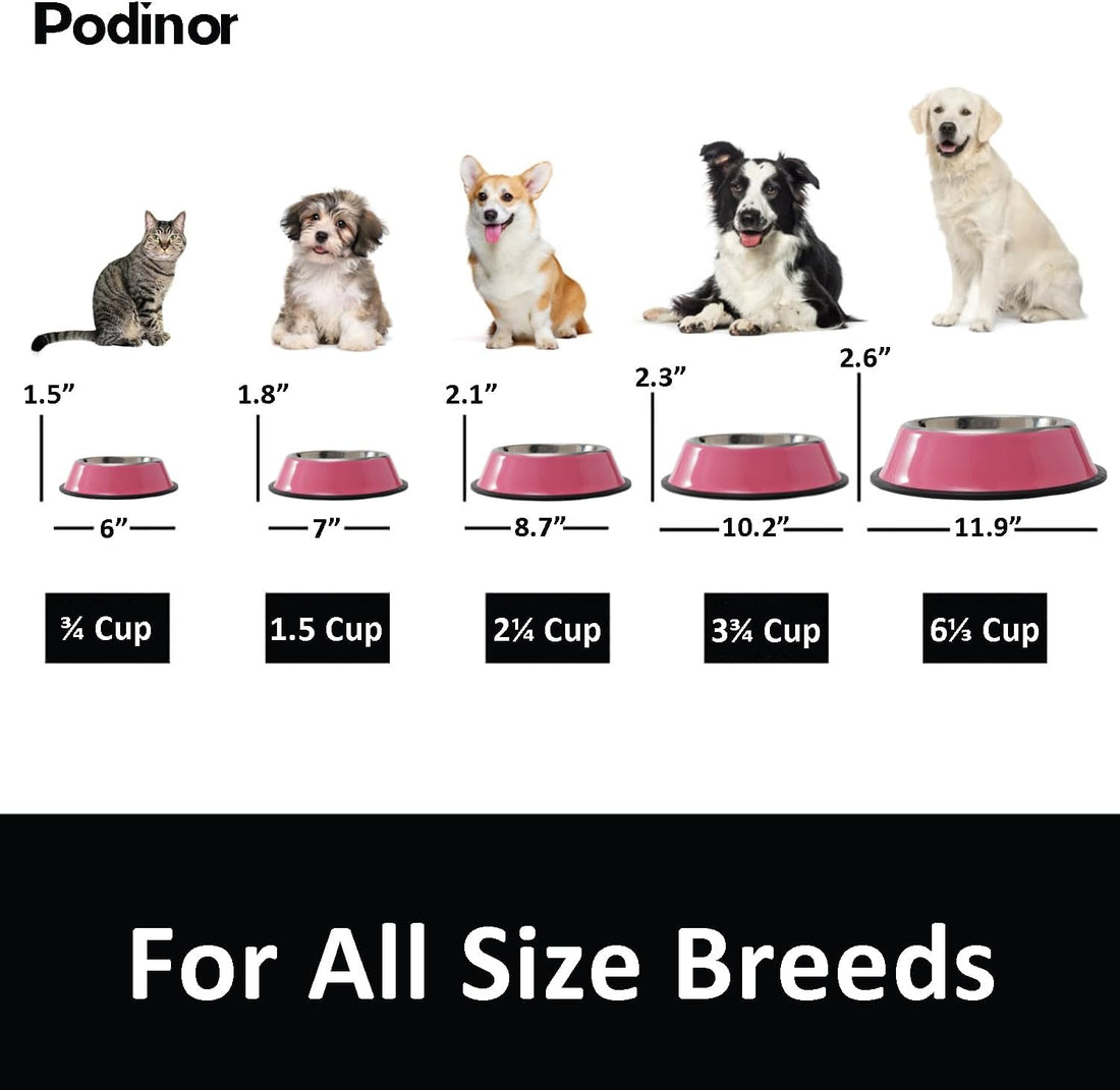 Podinor Stainless Steel Dog Bowls