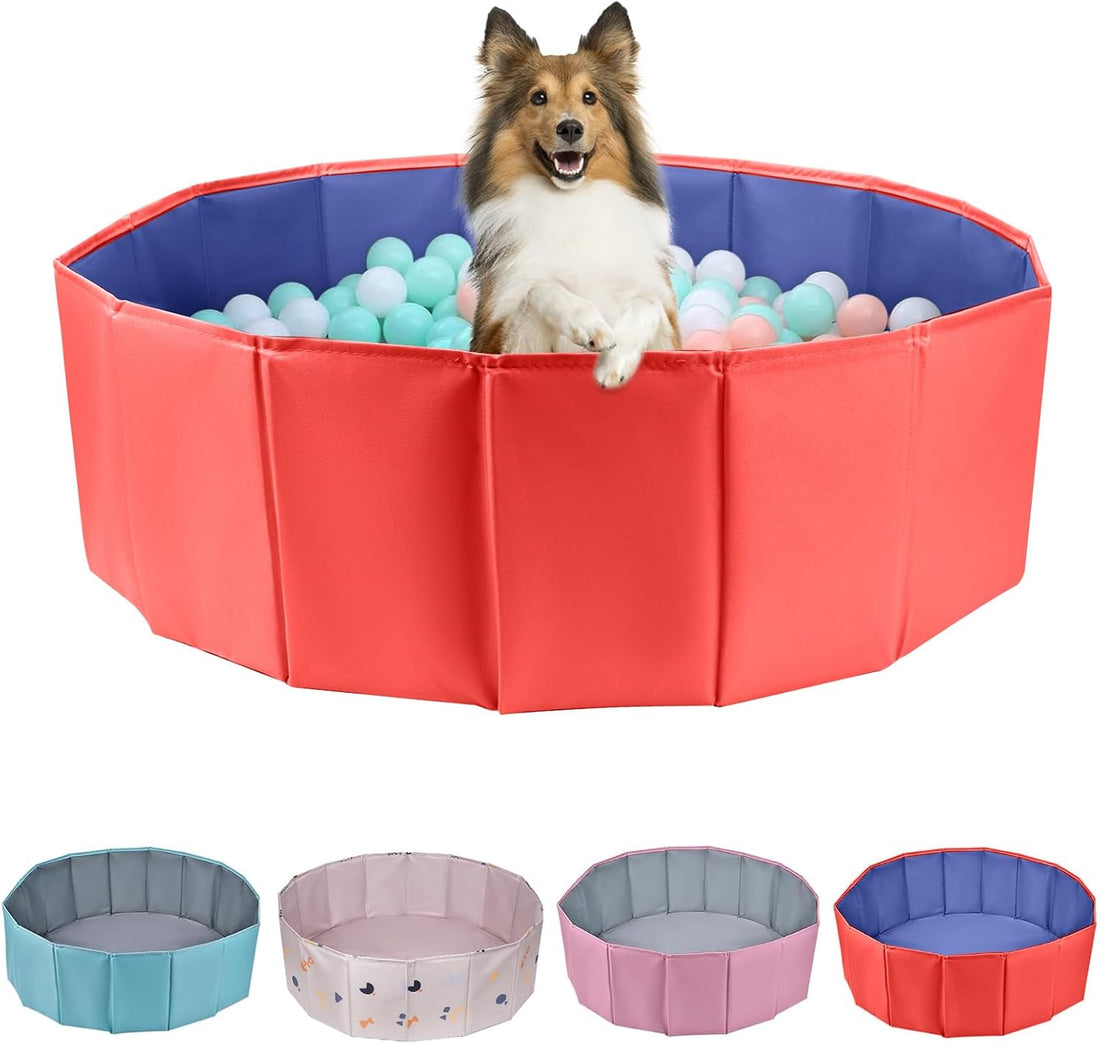 Dog Ball Pit Foldable 39.37 inches in Diameter,No Ball Included,Blue M