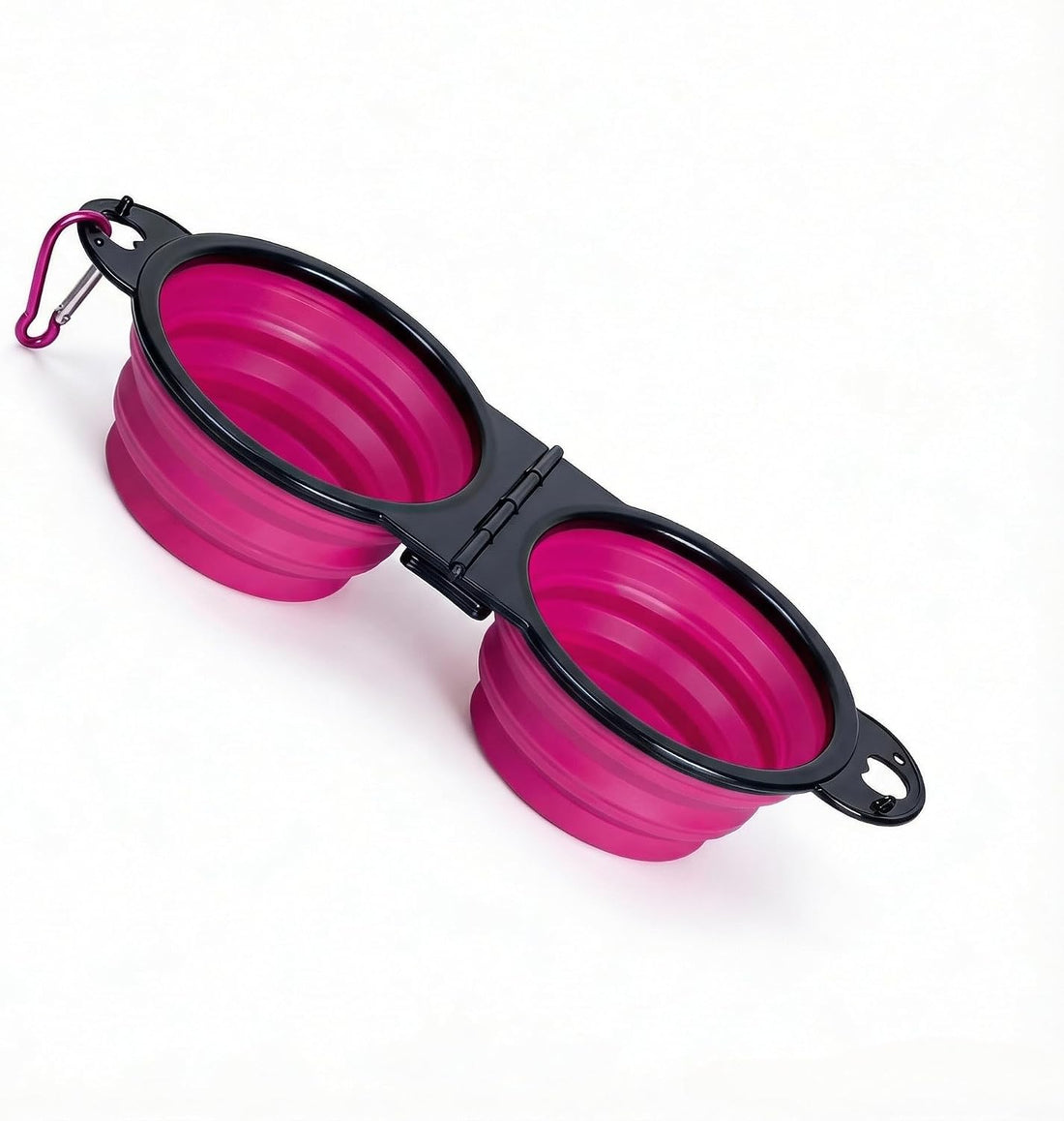 Double Collapsible Dog Bowls for Travel, Food and Water Set with Clip