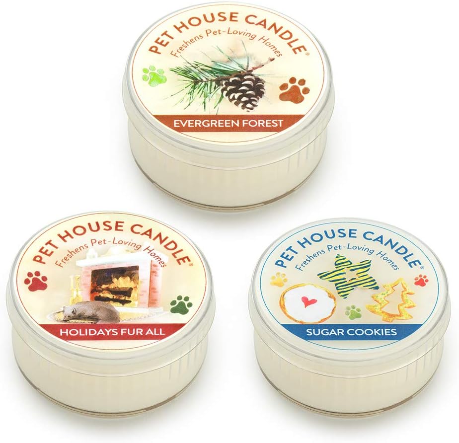 Fireside Mini Candles Plant-Based Wax, 3 Pack Pet House